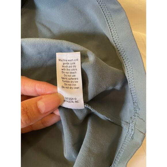 Athleta Dress Women's 0 Modra Gray Green Halter Built in Bra Yoga Bodycon - Picture 7 of 7